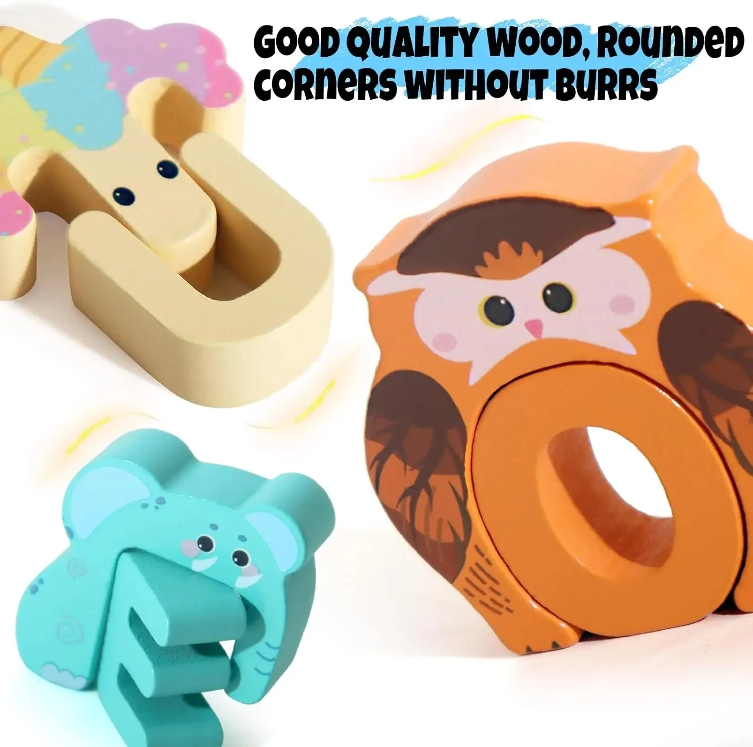 Wooden animal alphabet puzzle - A to Z learning toy for kids - Image 6