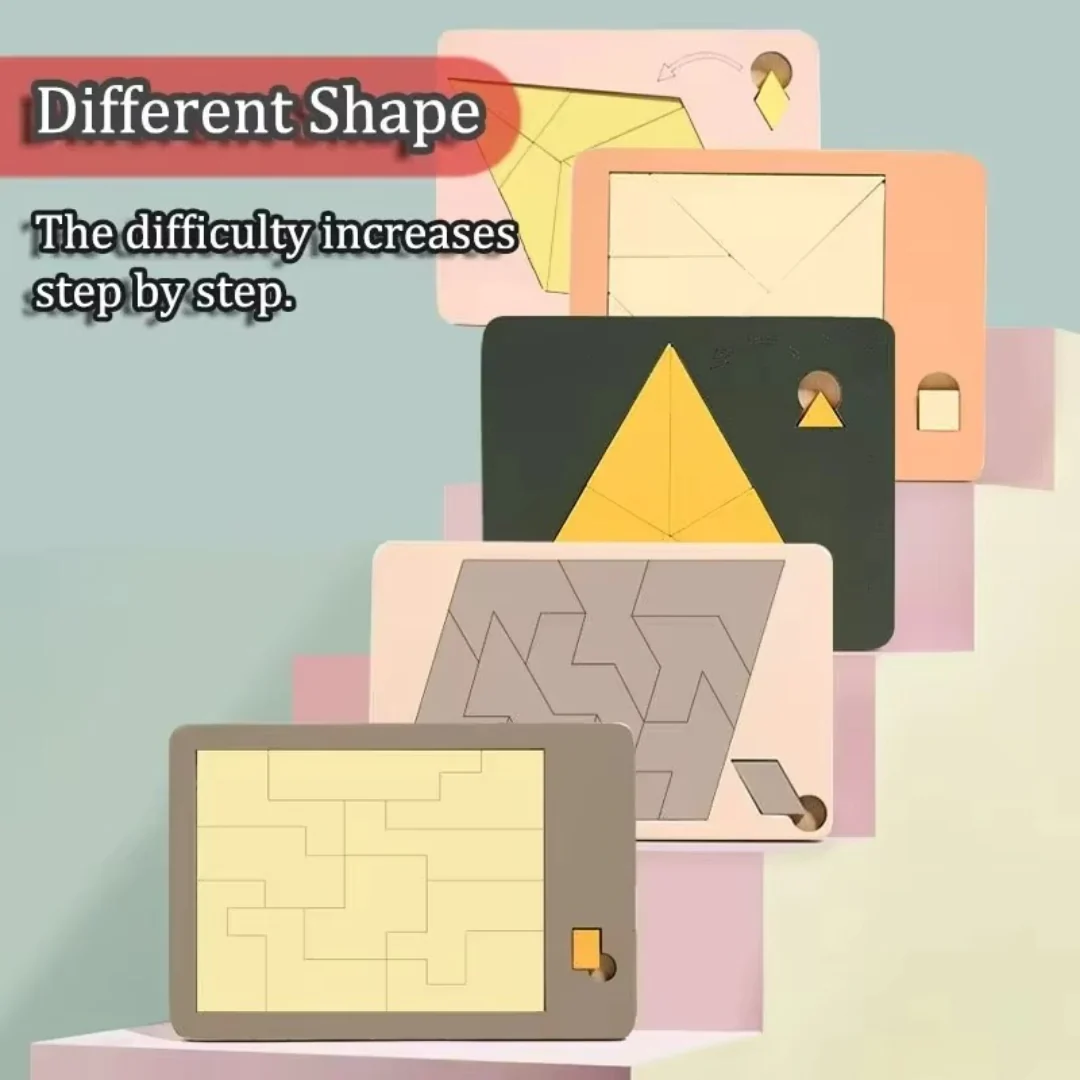 Wooden Tangram puzzle game - Image 5